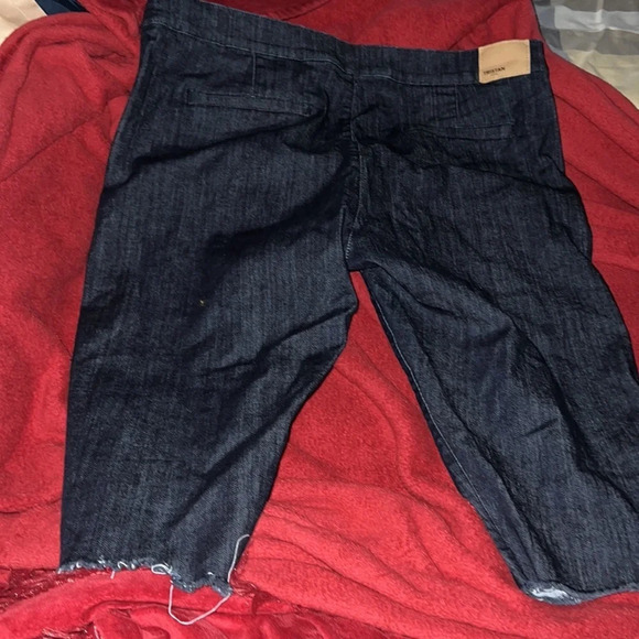 Tristan dark blue wash capris shorts with losse hem Sz L - Picture 3 of 13